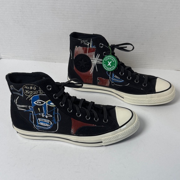 CONVERSE x Jean Michel Basquiat Men's Black High-Top Sneakers